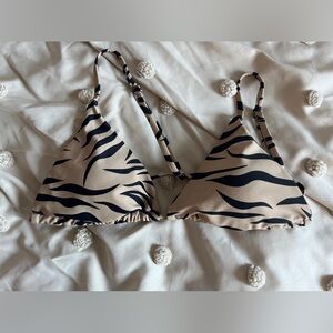 Zebra Print Triangle Bikini Top